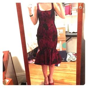 Red lace mermaid dress